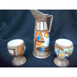 Rare Radford 'the drinkers ' jug and 2mugs