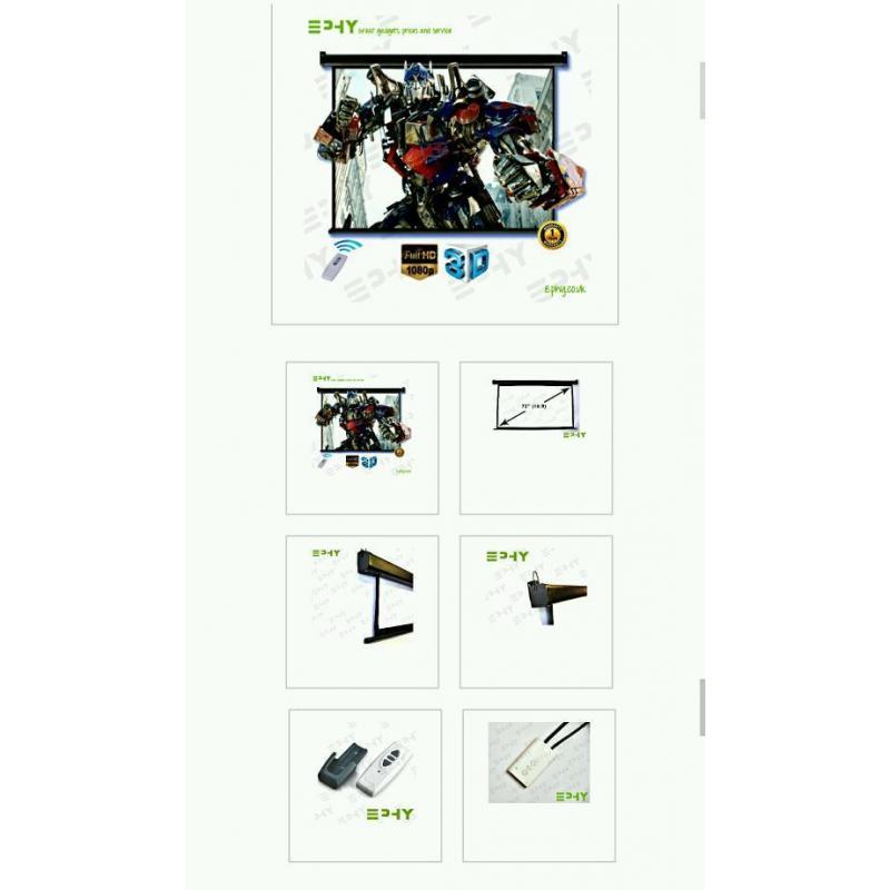 Projector Screen electric 72 inch