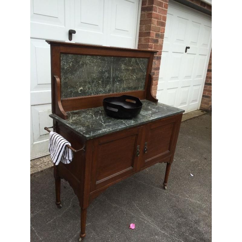 Genuine Antique Victorian Marble Washbasin Cabinet