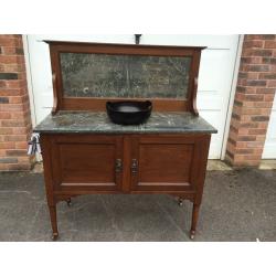 Genuine Antique Victorian Marble Washbasin Cabinet