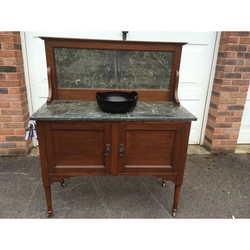 Genuine Antique Victorian Marble Washbasin Cabinet