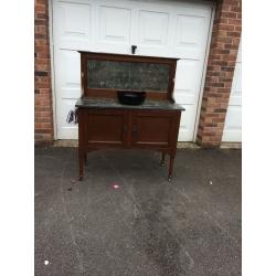 Genuine Antique Victorian Marble Washbasin Cabinet