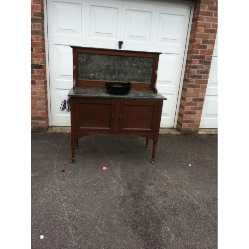 Genuine Antique Victorian Marble Washbasin Cabinet