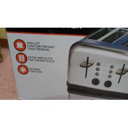 Brand New in Boxes High Gloss Blue Sainsbury's Kettle and Matching 4 slot Toaster
