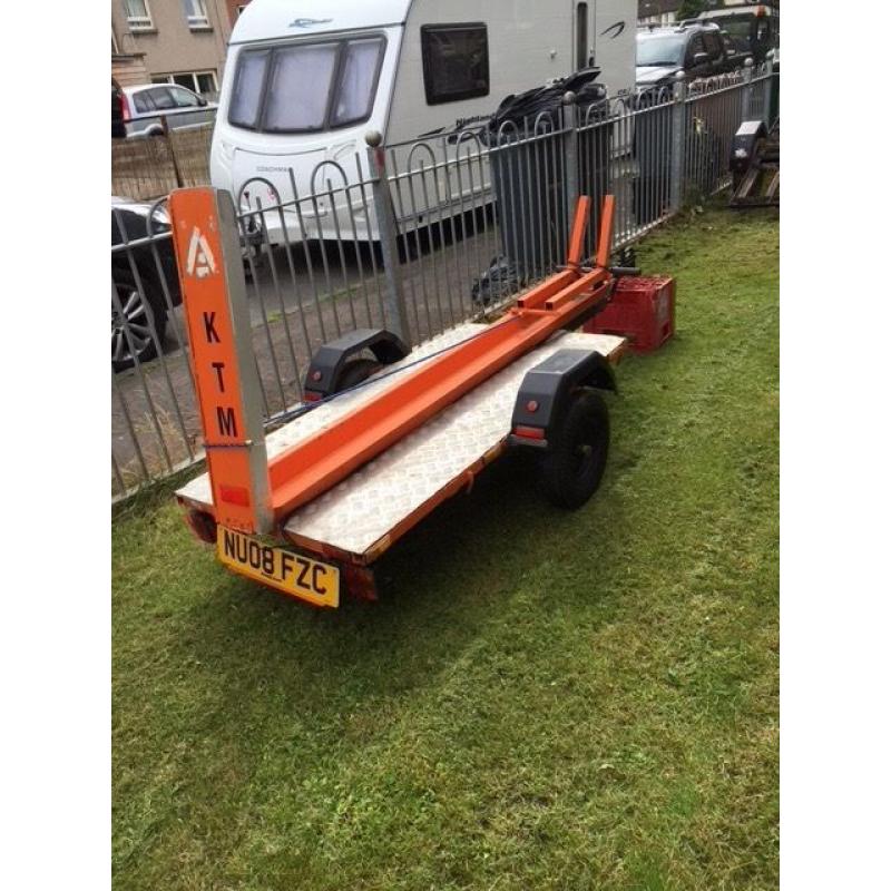 Single bike trailer in KTM style orange