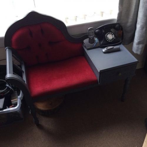 Telephone table seat shabby chic retro vintage