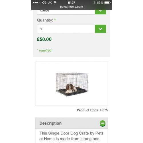 Large dog crate