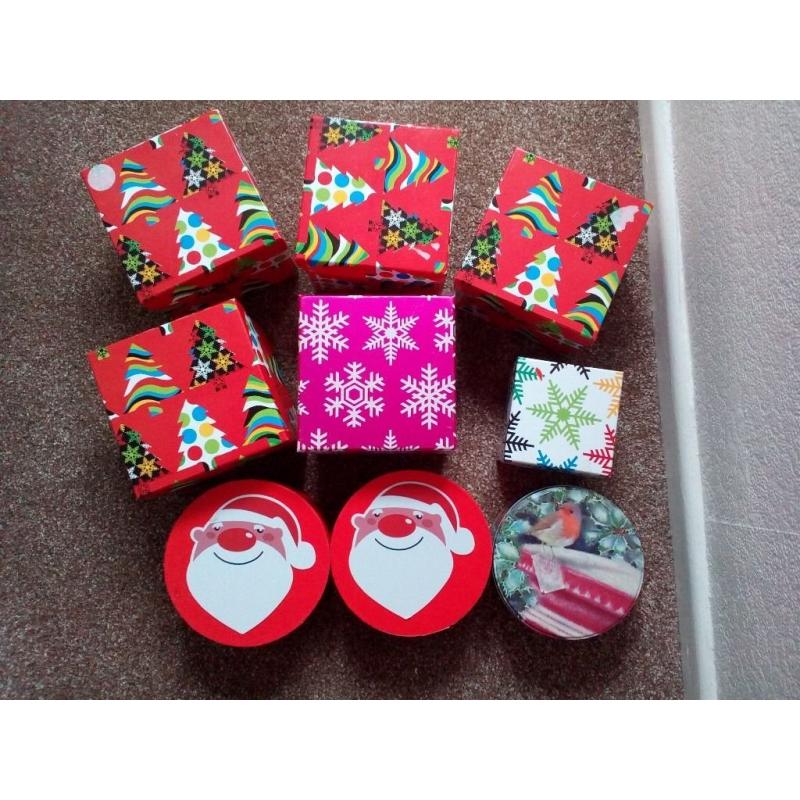9 Christmas gift boxes. Brand new