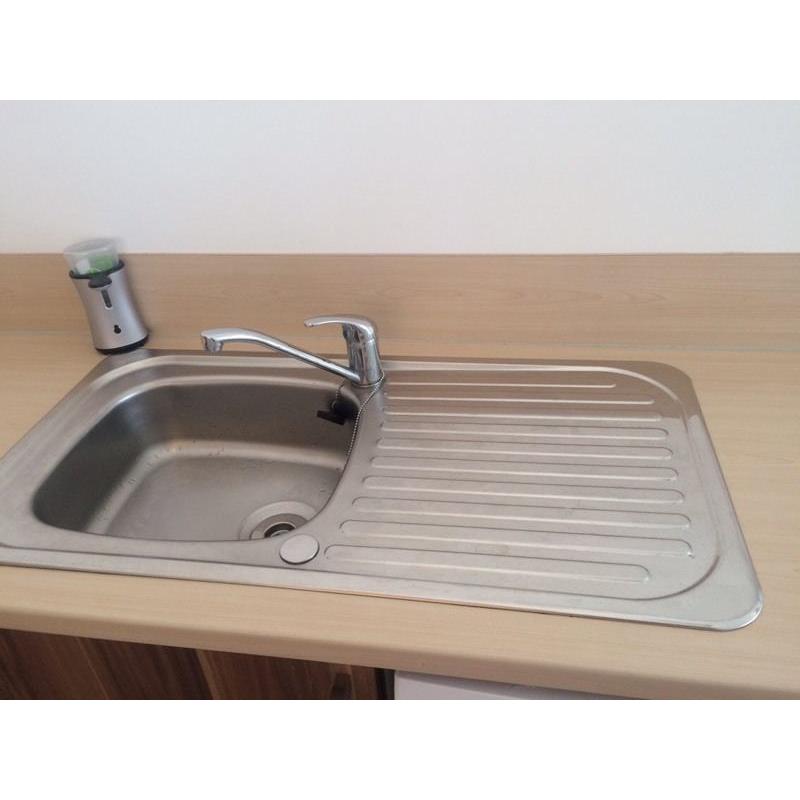 Stainless steel sink and tap hardly been used As from utility room