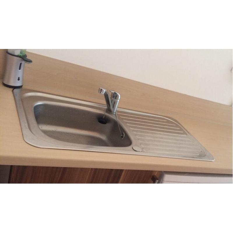 Stainless steel sink and tap hardly been used As from utility room