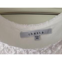 Elegant CHESCA wedding gown Size UK 12/14 with Pearl/Diamond Hair Accessory included