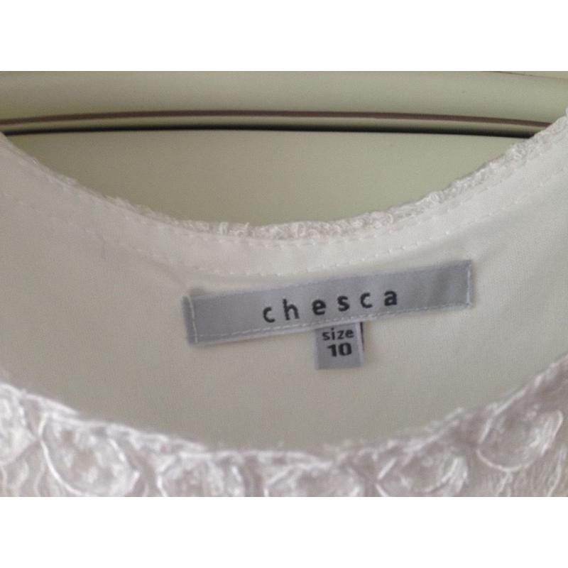 Elegant CHESCA wedding gown Size UK 12/14 with Pearl/Diamond Hair Accessory included