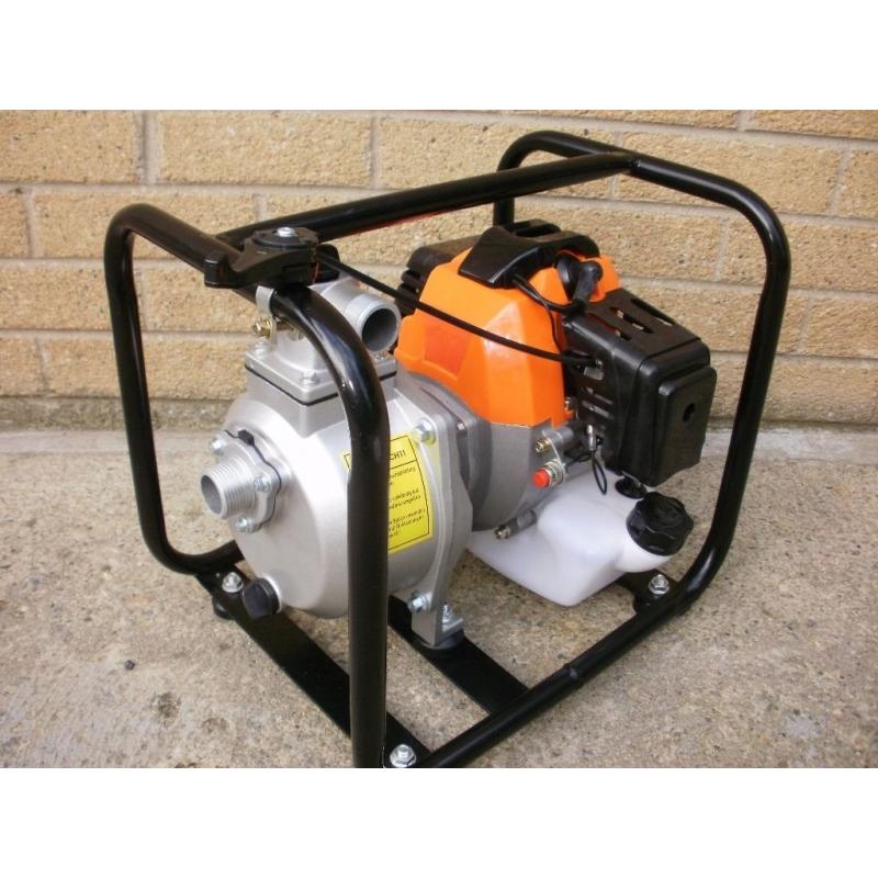2-Stroke Mini Petrol Water Pump fish pond pool sprayer wiper tank flood horse 4 donkey submersible