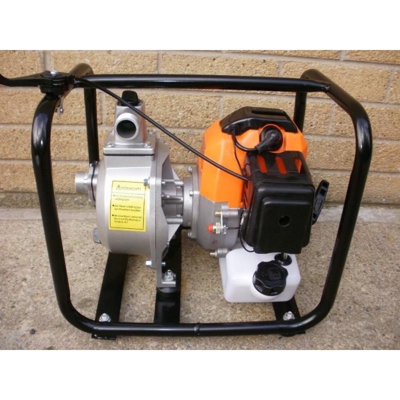 2-Stroke Mini Petrol Water Pump fish pond pool sprayer wiper tank flood horse 4 donkey submersible