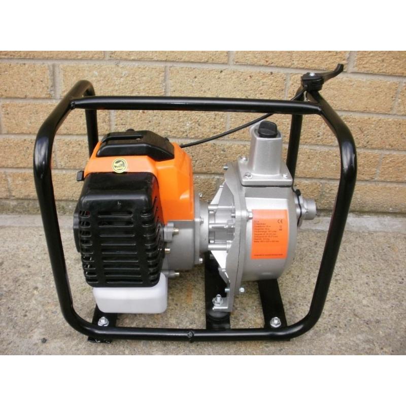2-Stroke Mini Petrol Water Pump fish pond pool sprayer wiper tank flood horse 4 donkey submersible