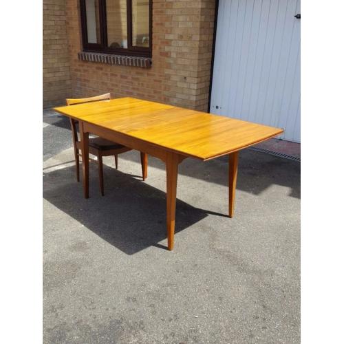Walnut Mid Century Extending Table Retro