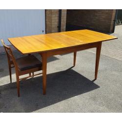 Walnut Mid Century Extending Table Retro