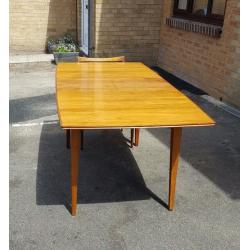Walnut Mid Century Extending Table Retro