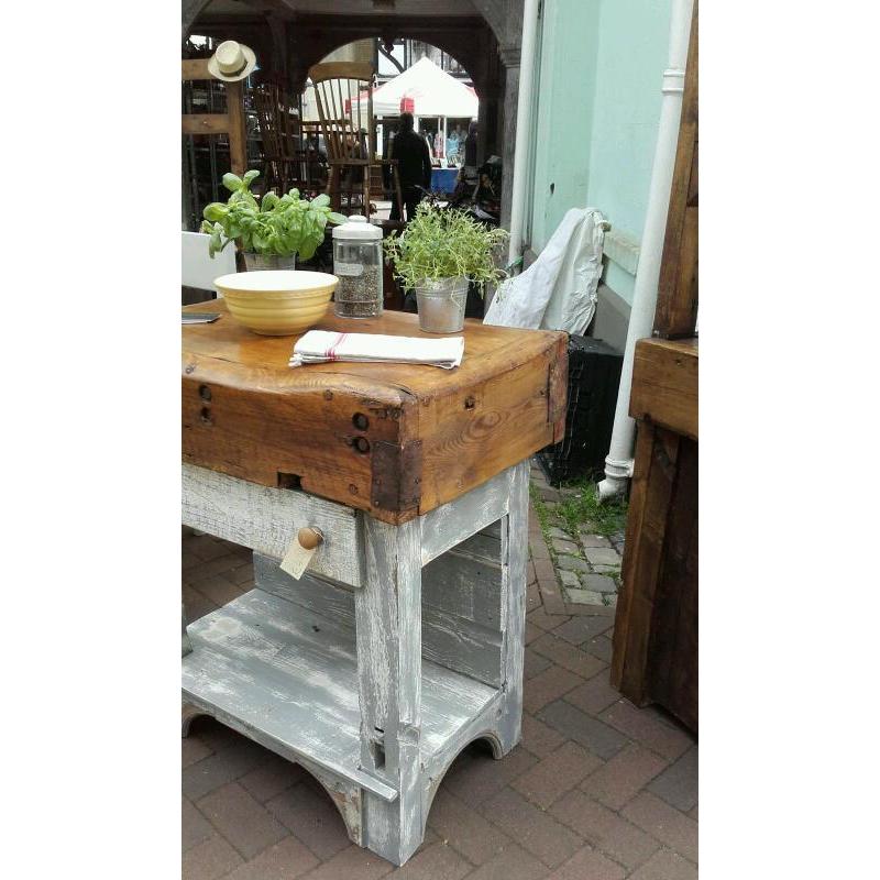 Bespoke pine kitchen butchers chopping block/ kitchen island