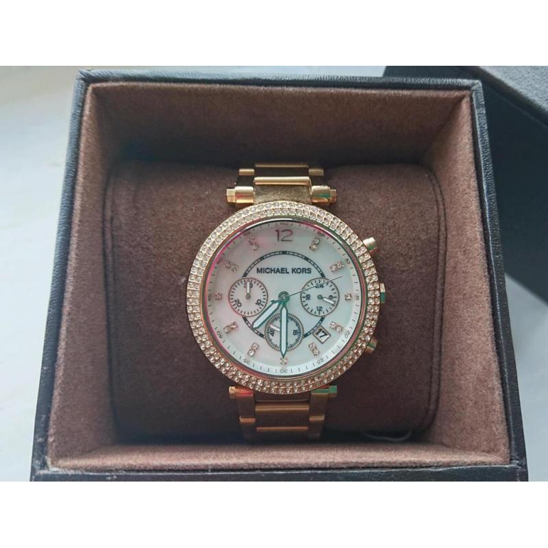 Michael kors rose gold women's watch with box!