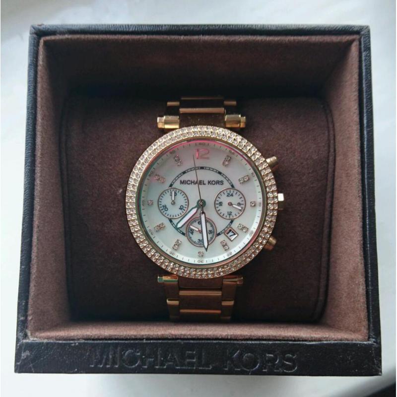 Michael kors rose gold women's watch with box!
