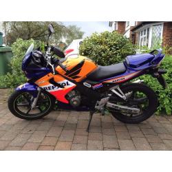 Honda CBR 125 RS, REPSOL colours, 2005, 9000 miles, long MOT