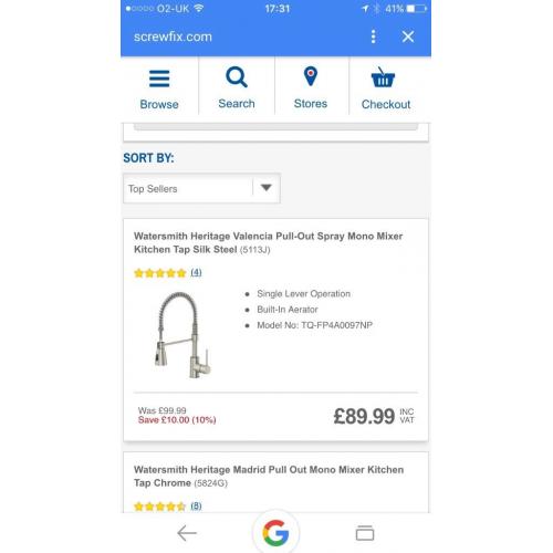 Pull out spray Mono mixer kitchen tap