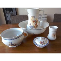 7piece set. Washing bowl and jug plus more
