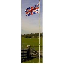 Aluminium Flagpole 20ft with 2 Flags Union Jack and England Flag