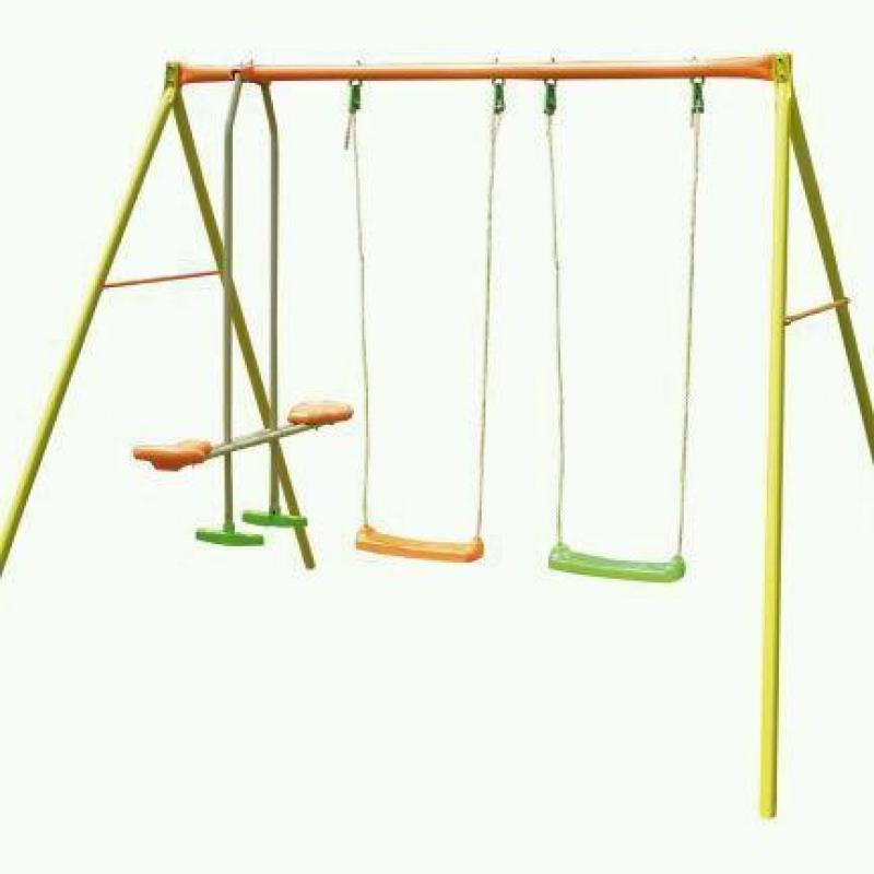 Unused child's garden swing set.