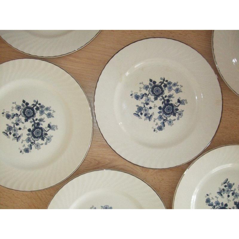 Royal Blue Ironstone - Enoch Wedgwood- 6 Plates