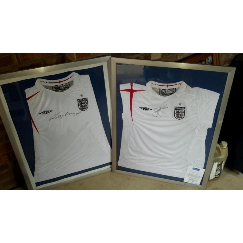 Wayne Rooney and David Beckham signed shirts. Investment