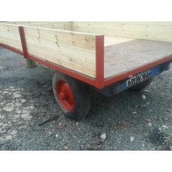 Massey ferguson tractor tipping trailer with new metal and wood