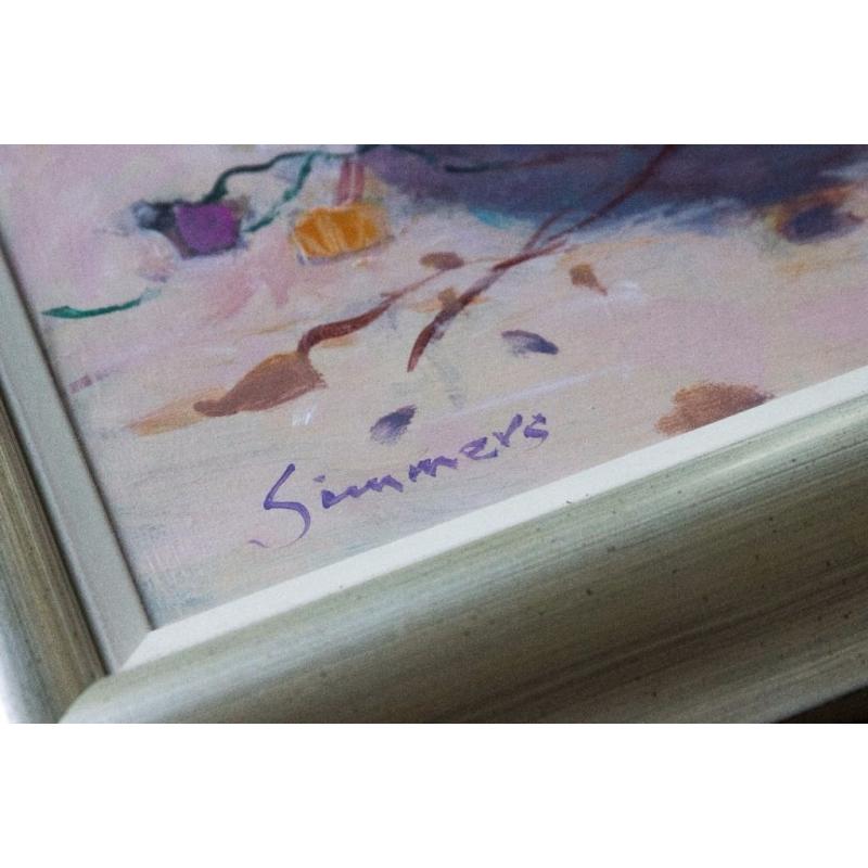 Connie Simmers watercolour & pastels on canvas 50x50