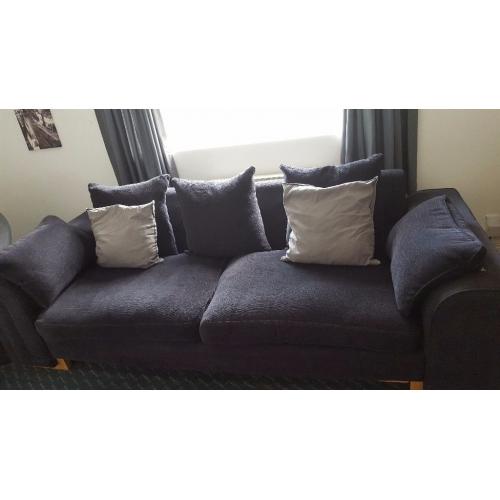 Sofa, rug, lamp, canvas pictures and more