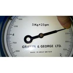 hanging scales, (griffin and george ltd) max wieght is 5 kg