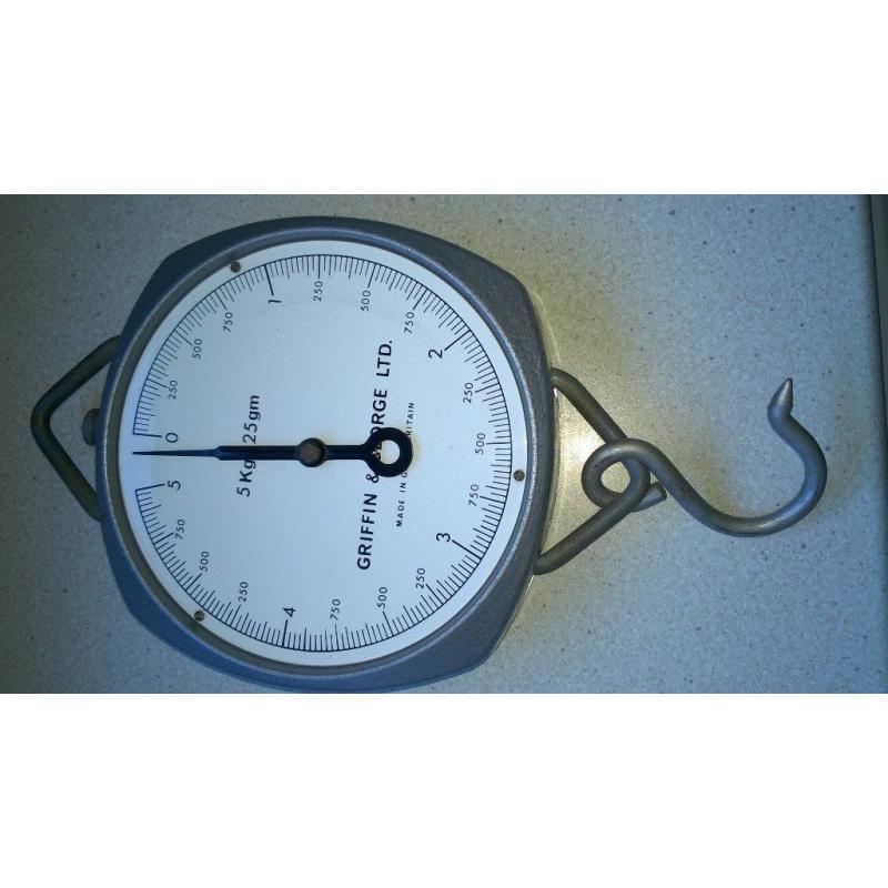 hanging scales, (griffin and george ltd) max wieght is 5 kg