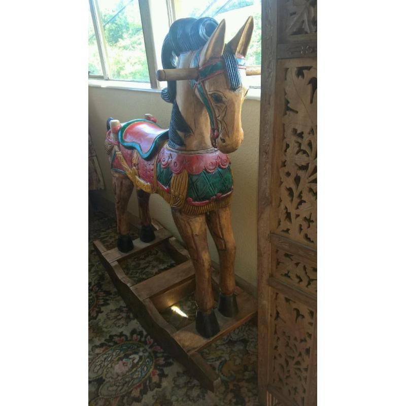 Unique wooden rocking horse