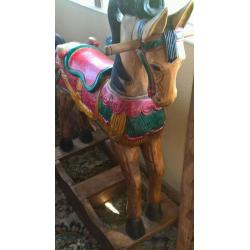 Unique wooden rocking horse