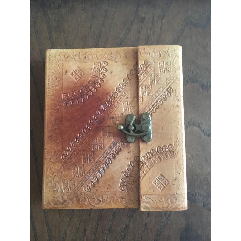 Blank Notebook Notepad, Real Leather, Recycled Paper