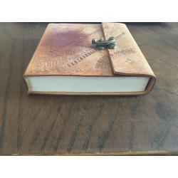 Blank Notebook Notepad, Real Leather, Recycled Paper