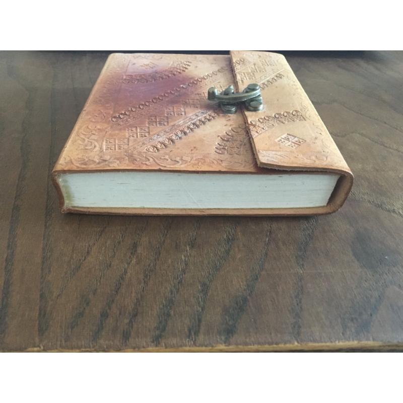 Blank Notebook Notepad, Real Leather, Recycled Paper