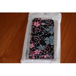 New black pink & grey sparkly mobile phone cover fits Sony experia M2