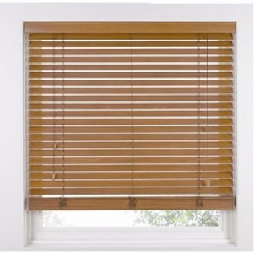 BRAND NEW IN BOX TAWNY WOODEN VENETIAN BLINDS WITH 5CM (2INCH) SLATS 120CMX230CM