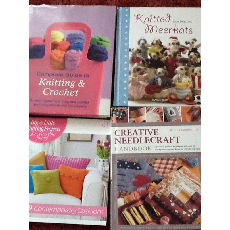 4 craft books ,knitting,crochet,needlecraft,patterns