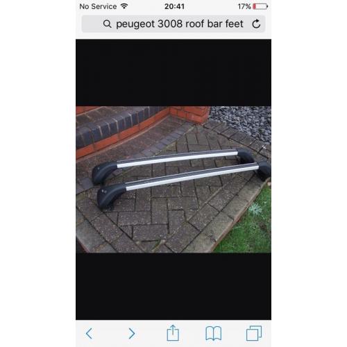 Peugeot 3008 roof bar fixings wanted