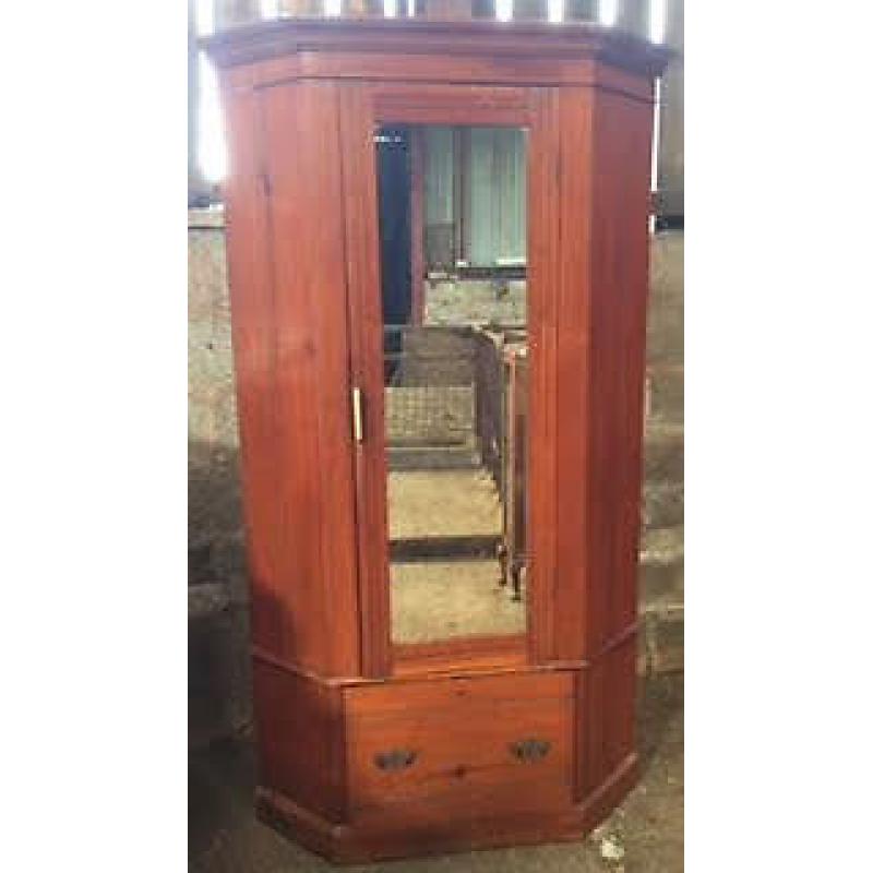 Antique/Vintage Pine corner wardrobe