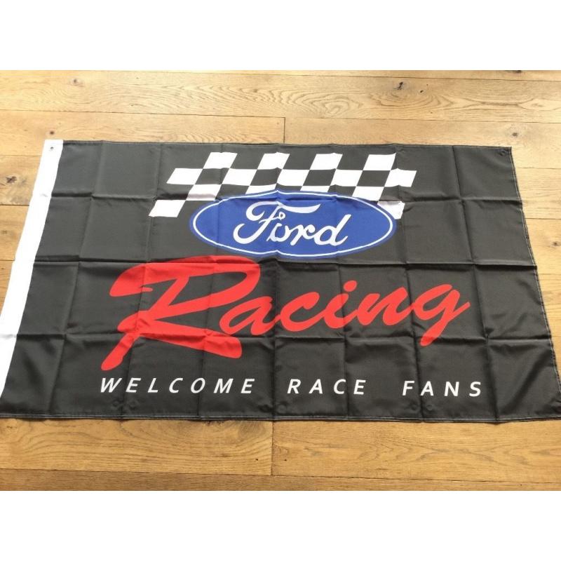 Ford racing workshop flag banner escort xr3i xr2i Sierra cosworth focus rs ranger