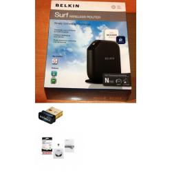 LOOK!!! BELKIN N150 ADSL ROUTER AND EDIMAX N SERIES WIFI DONGLE NEW BOXED