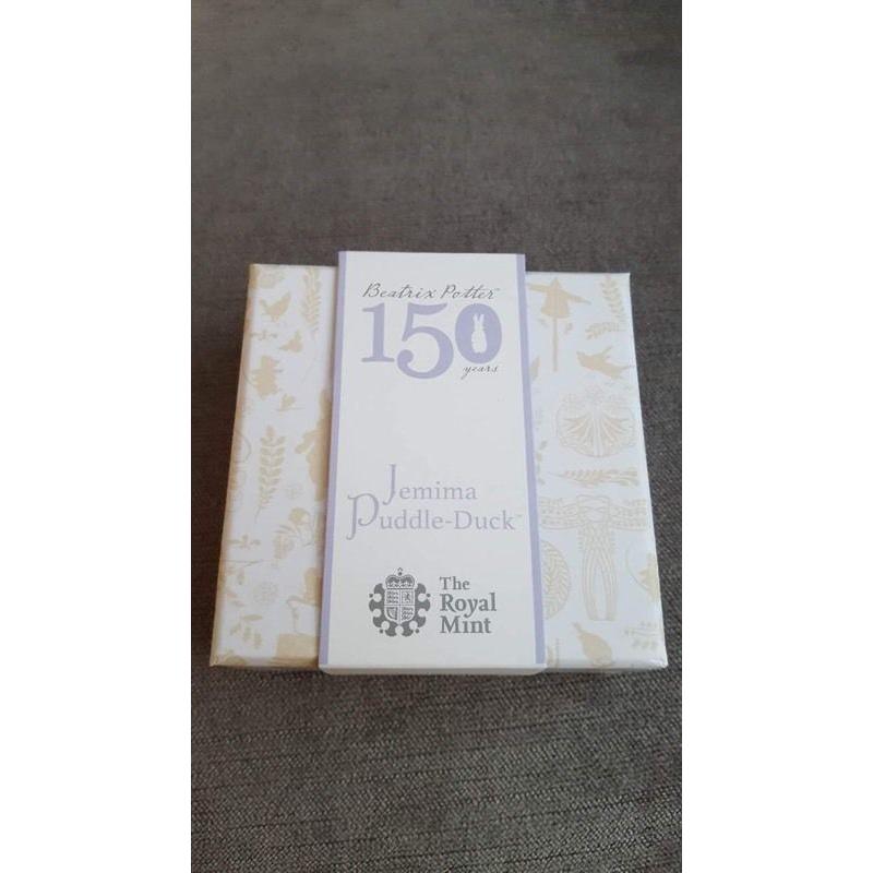 VERY RARE SOLD OUT Royal Mint colour 50p Jemima Puddleduck 50p commemorative coin new in hand